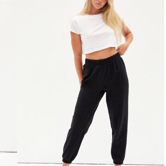 LAZYPANTS Women’s Nova Fleece Classic Black Original Sweatpants Size Large - Picture 1 of 5